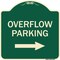 Signmission Overflow Parking with Right Arrow Heavy-Gauge Aluminum Architectural Sign, 18" x 18", G-1818-23515 A-DES-G-1818-23515 - alternate 1